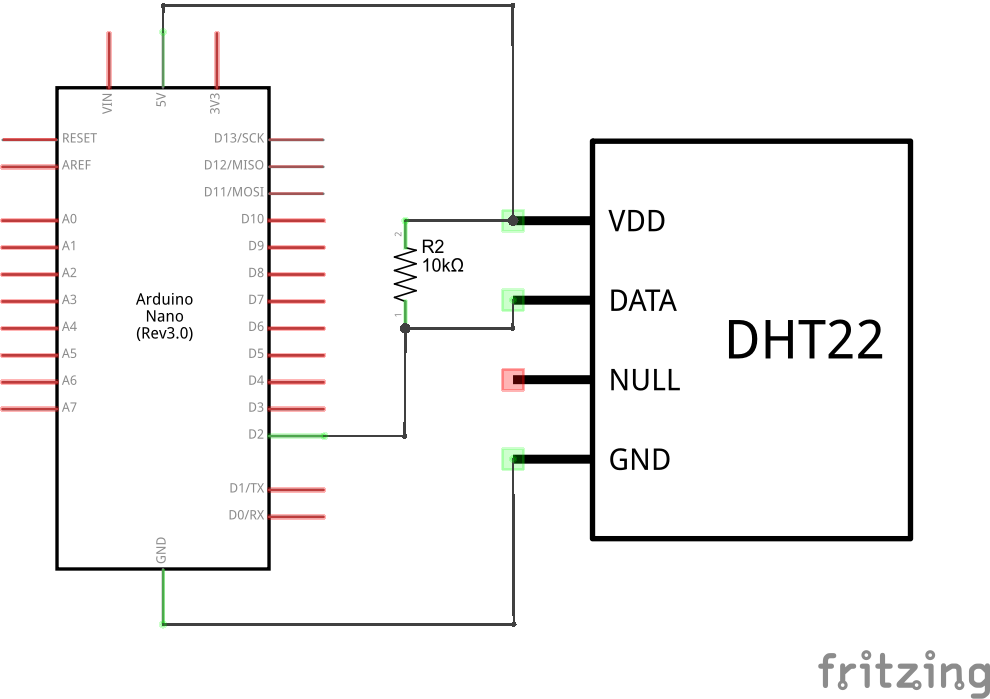 Схема подключения dht22